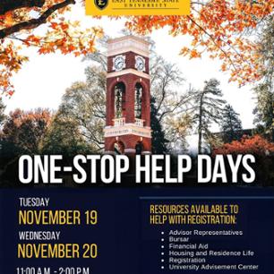 Flyer for FA24 One Stop Help Days