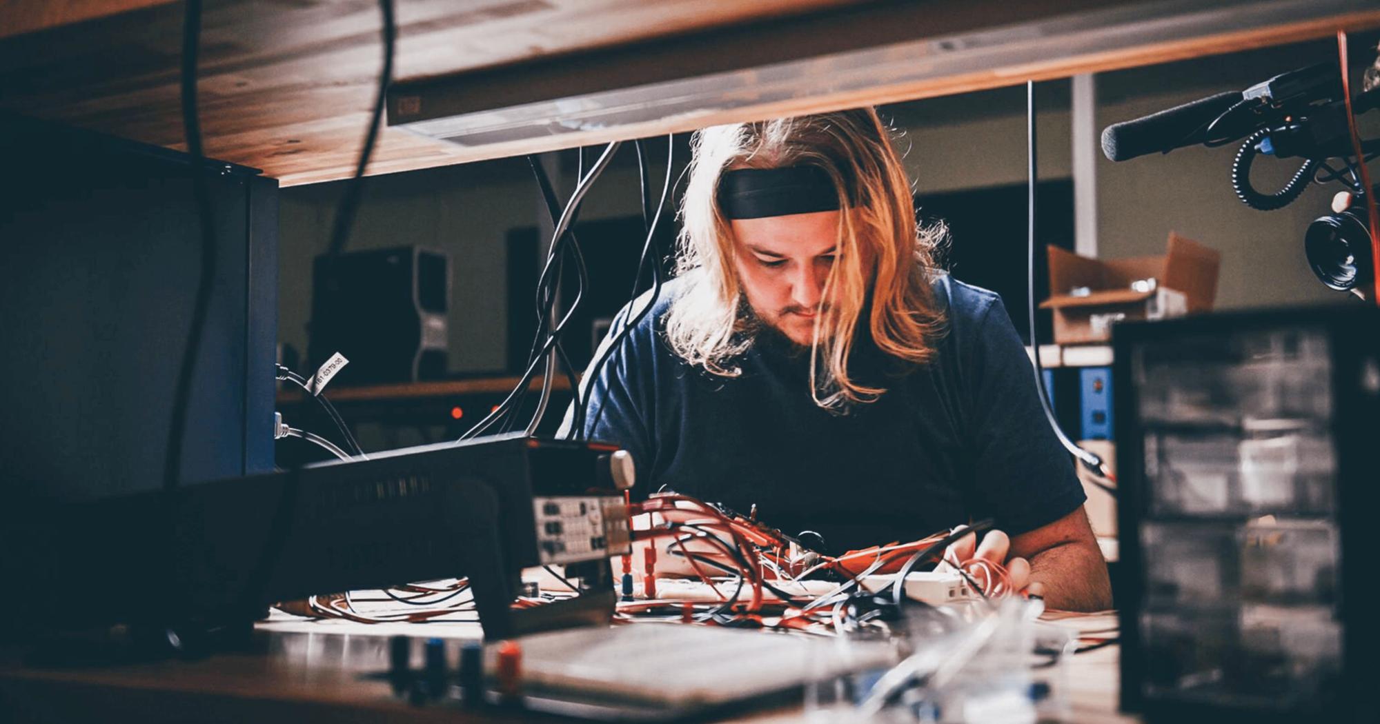 engineer working with tools