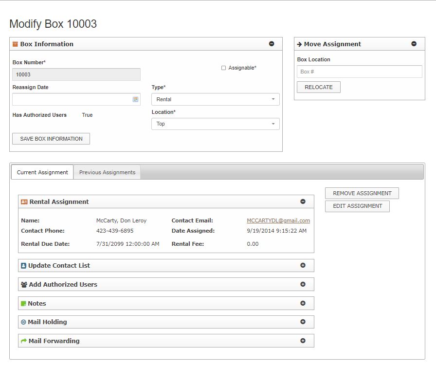 PO Box Manager