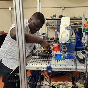 Student in Robotics Lab