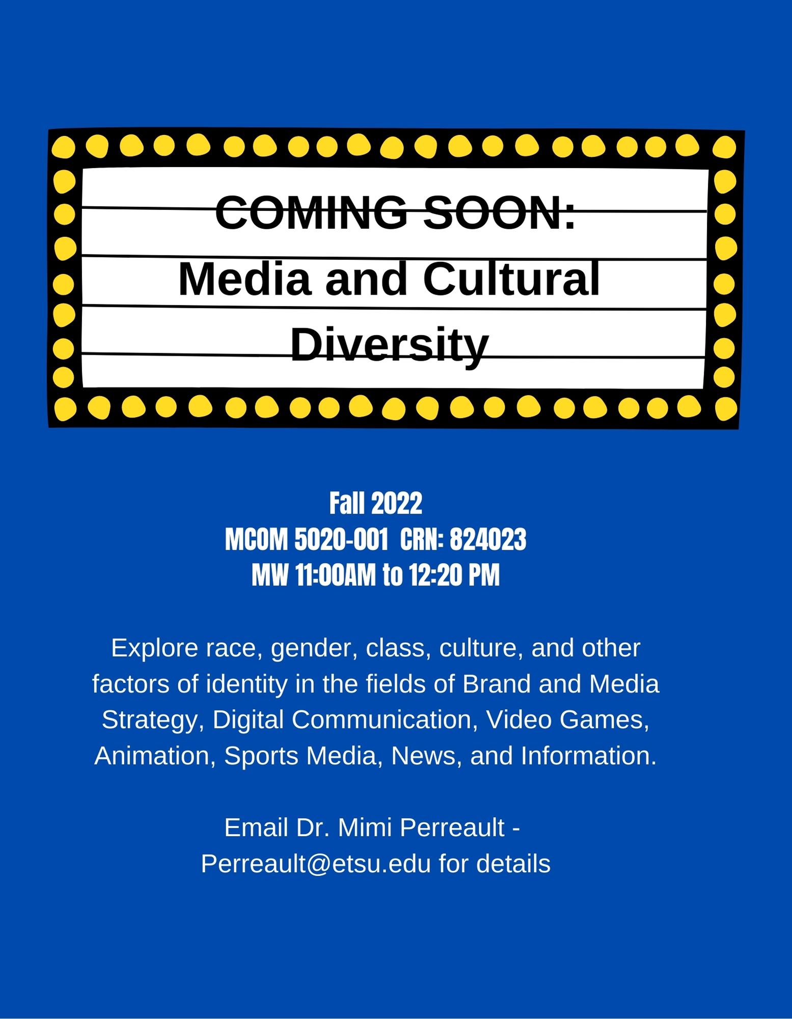 Media and Cultural Diversity class flyer with details in the comments above.