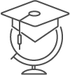 Globe with Cap Icon