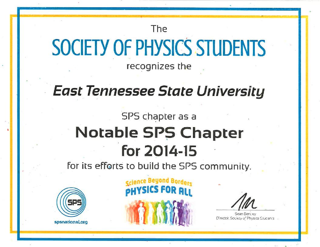 Photo for ETSU Society of Physics Student organization