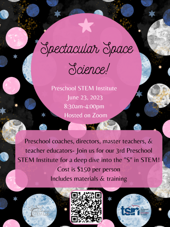 Preschool STEM Institute flyer 2023