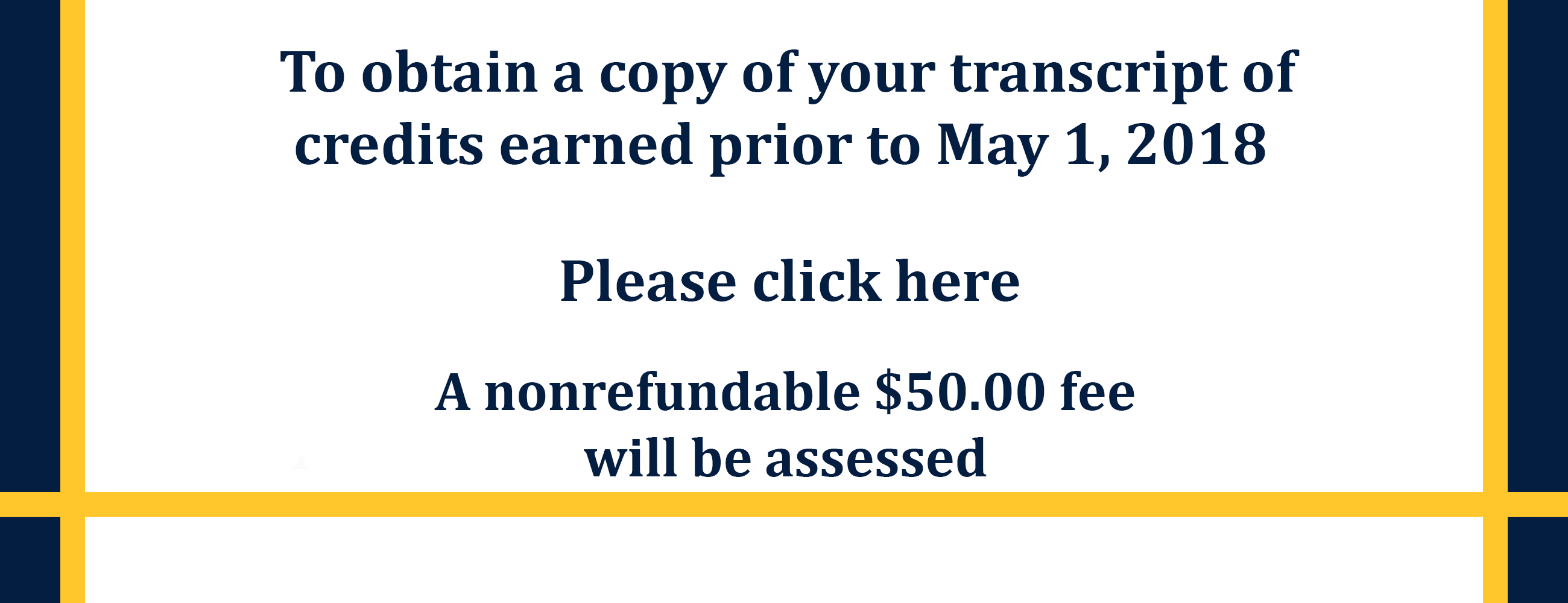 $50.00 transcript fee