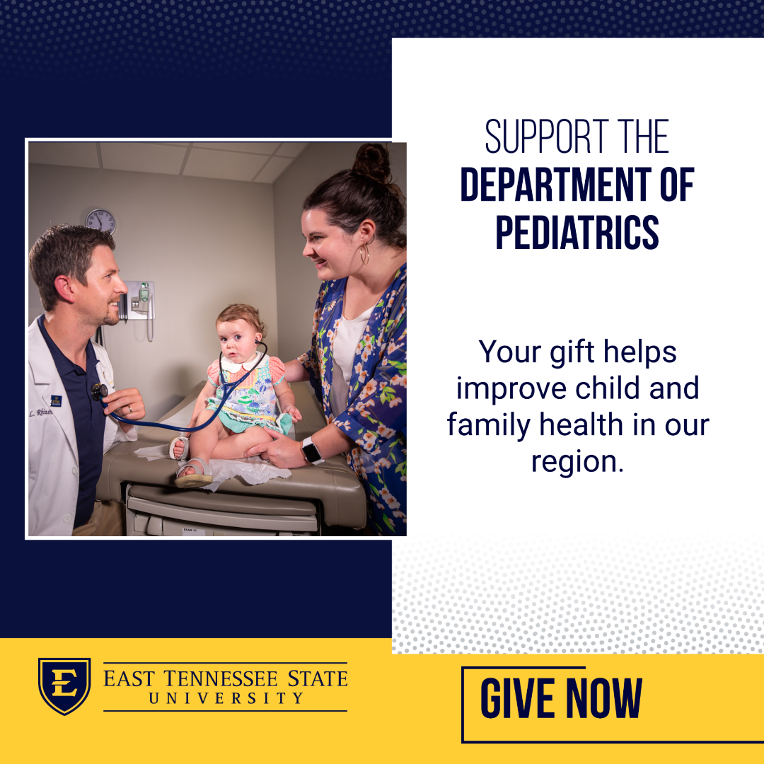 Graphic asking individuals to donate to the Department of Pediatrics
