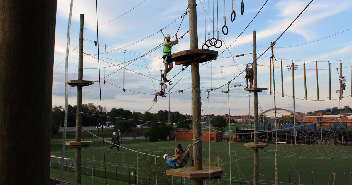 Residents on the ETSU Ropes Course, August 2022