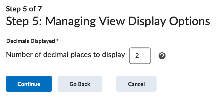 The 5th step of the grades setup wizard.