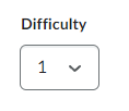 image of the question difficulty dropdown
