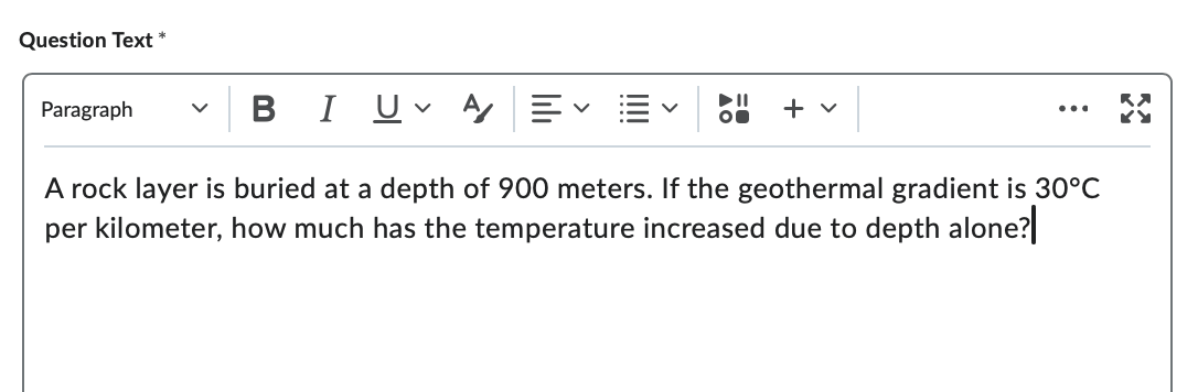 The question textbox for an arithmetic question