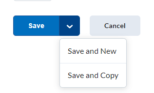 image of the save options for a question (save, save and new, save and copy, and cancel)