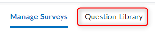 image of the Question Library menu link on the Manage Surveys page