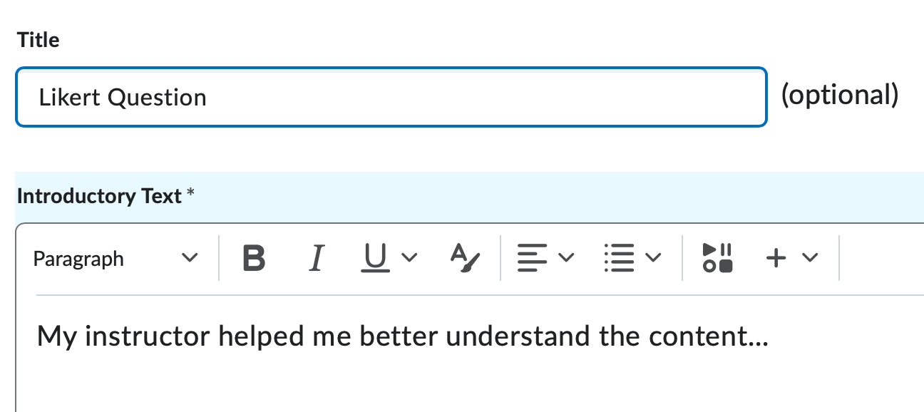 The question title field