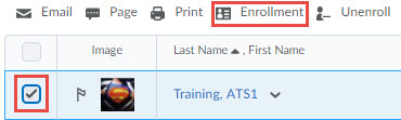 image of the classlist with the enrollment link marked