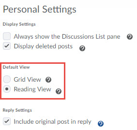 image of the settings link on the discussions list page
