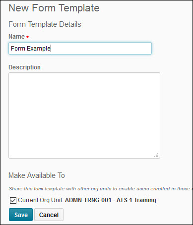 Image of the New Form Template form
