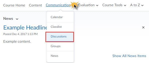Discussion Board Toolbar
