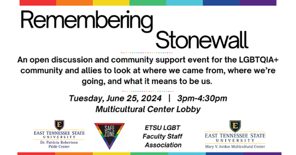 Stonewall event on June 25 from 3-4:30pm in the Multicultural Center lobby