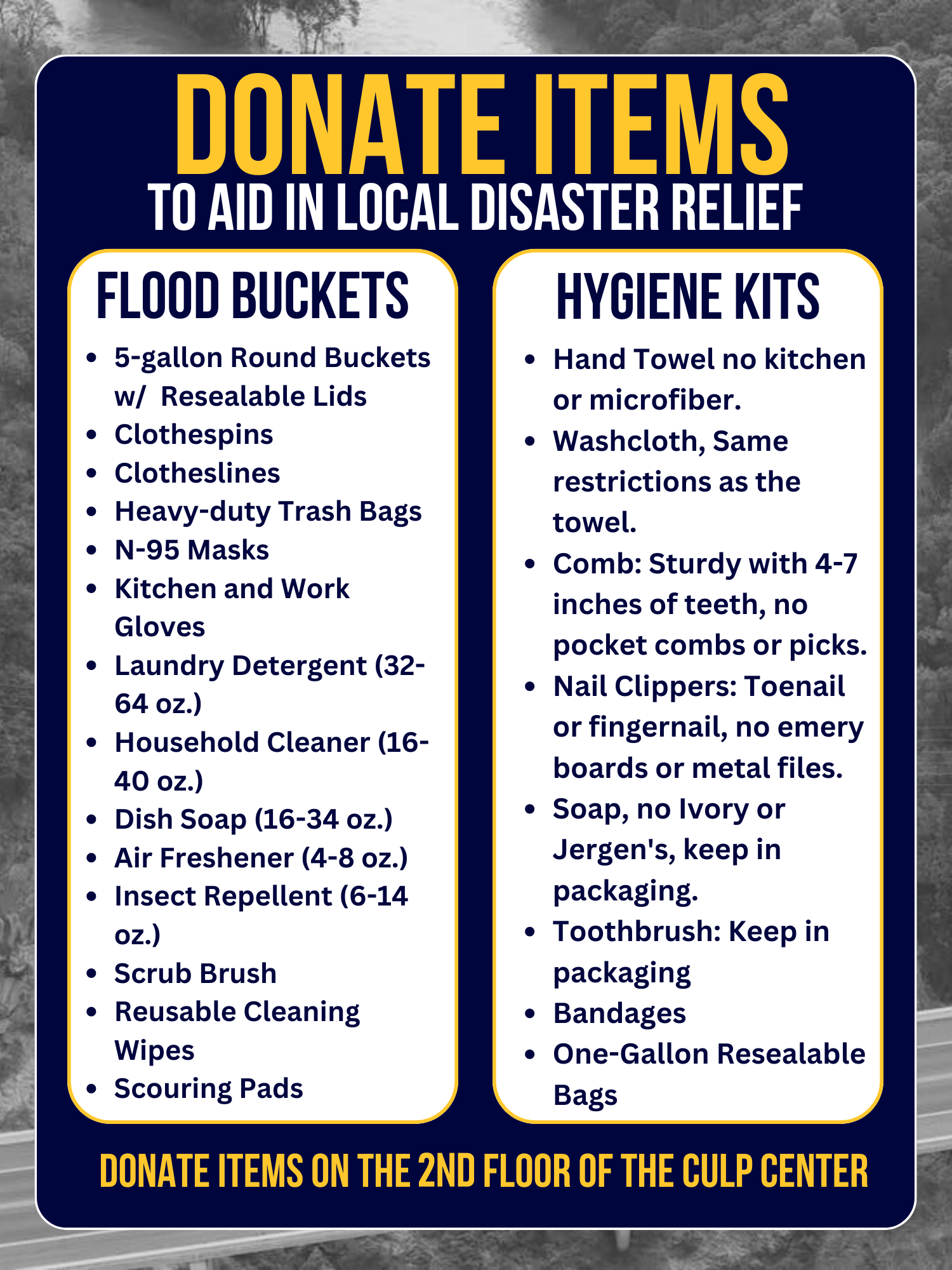 List of supplies needed for Hurricane Helene relief