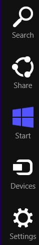 Windows 8 Charms menu