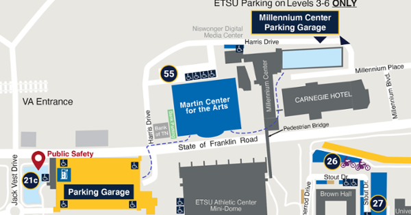 Martin Center map with garages