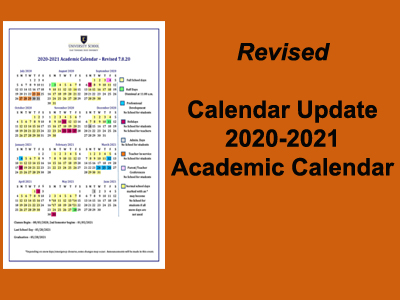 Revised School Calendar 2020-2021