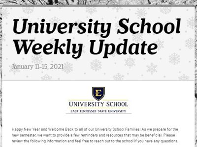 University School Update 1-11-21