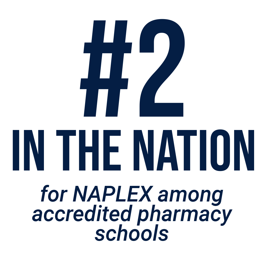 No. 2 in the nation for NAPLEX among accredited pharmacy schools