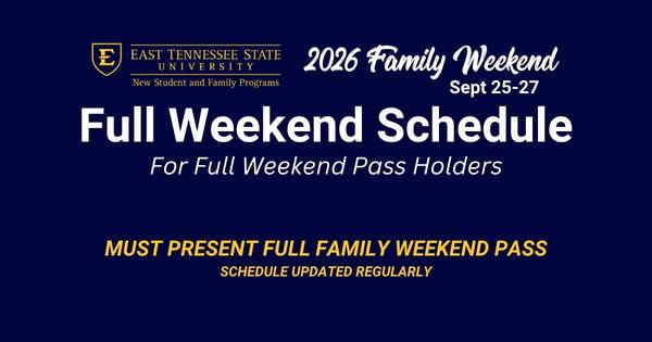 image for 2026 Full Weekend Schedule