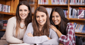 Smiling female students