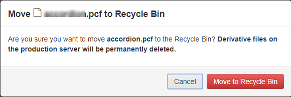 Move to recycle bin message box