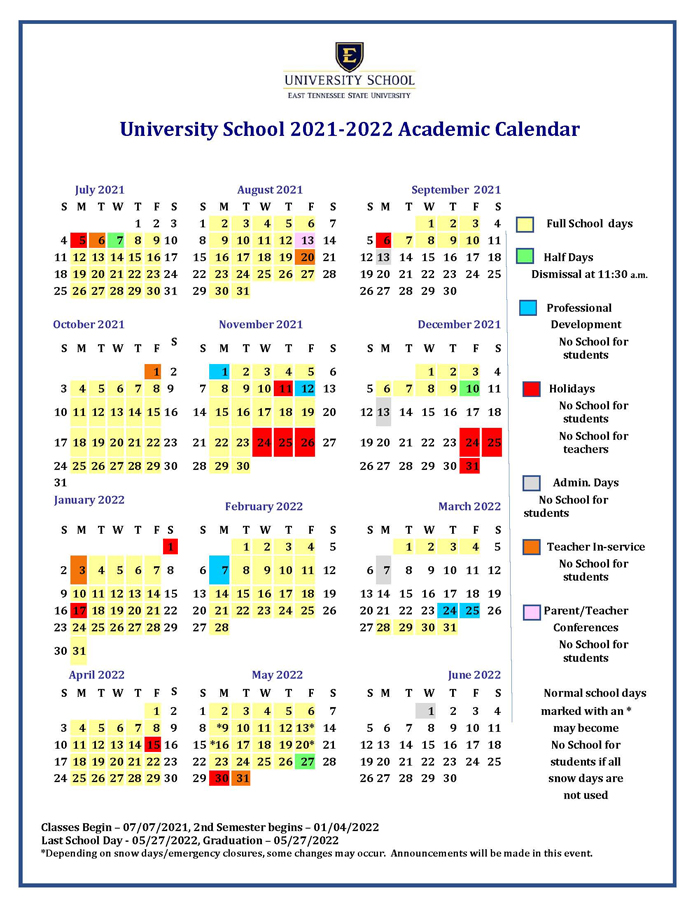 Academic Calendar for Next School Year