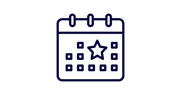 Decorative calendar icon.