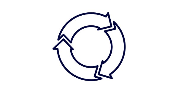 Decorative circular arrow flowchart. 